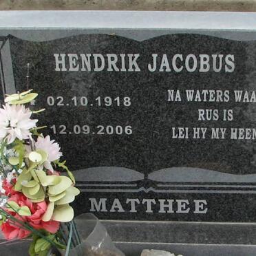 MATTHEE Hendrik Jacobus 1918-2006