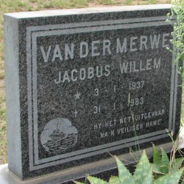 MERWE Jacobus Willem, van der 1937-1983