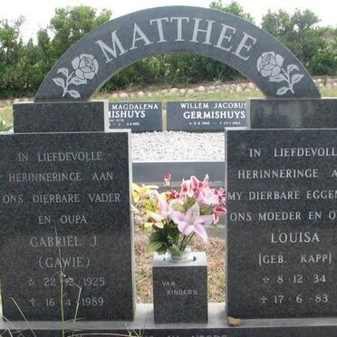 MATTHEE Gabriel J. 1925-1989 &amp; Louisa KAPP 1934-1983
