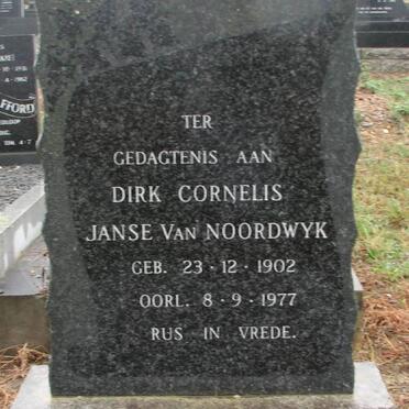 NOORDWYK Dirk Cornelius, janse van 1902-1977