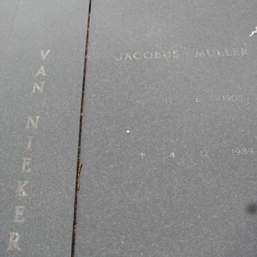 NIEKERK Jacobus Muller, van 1903-1989 &amp; Susanna Elizabeth 1908-1995 
