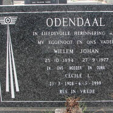 ODENDAAL Willem Johan 1894-1977 &amp; Cecile L. 1908-1999