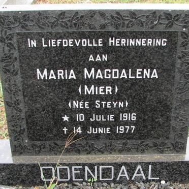 ODENDAAL Maria Magdalena nee STEYN 1916-1977