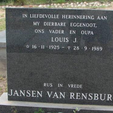 RENSBURG Louis J., jansen van 1925-1989