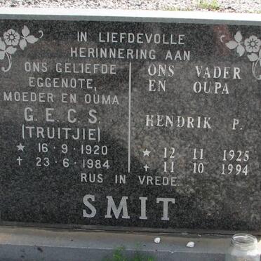 SMIT Hendrik P. 1925-1994 &amp; G.E.C.S. 1920-1984