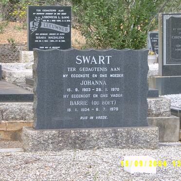 SWART Barrie 1904-1979 &amp; Johanna 1903-1970