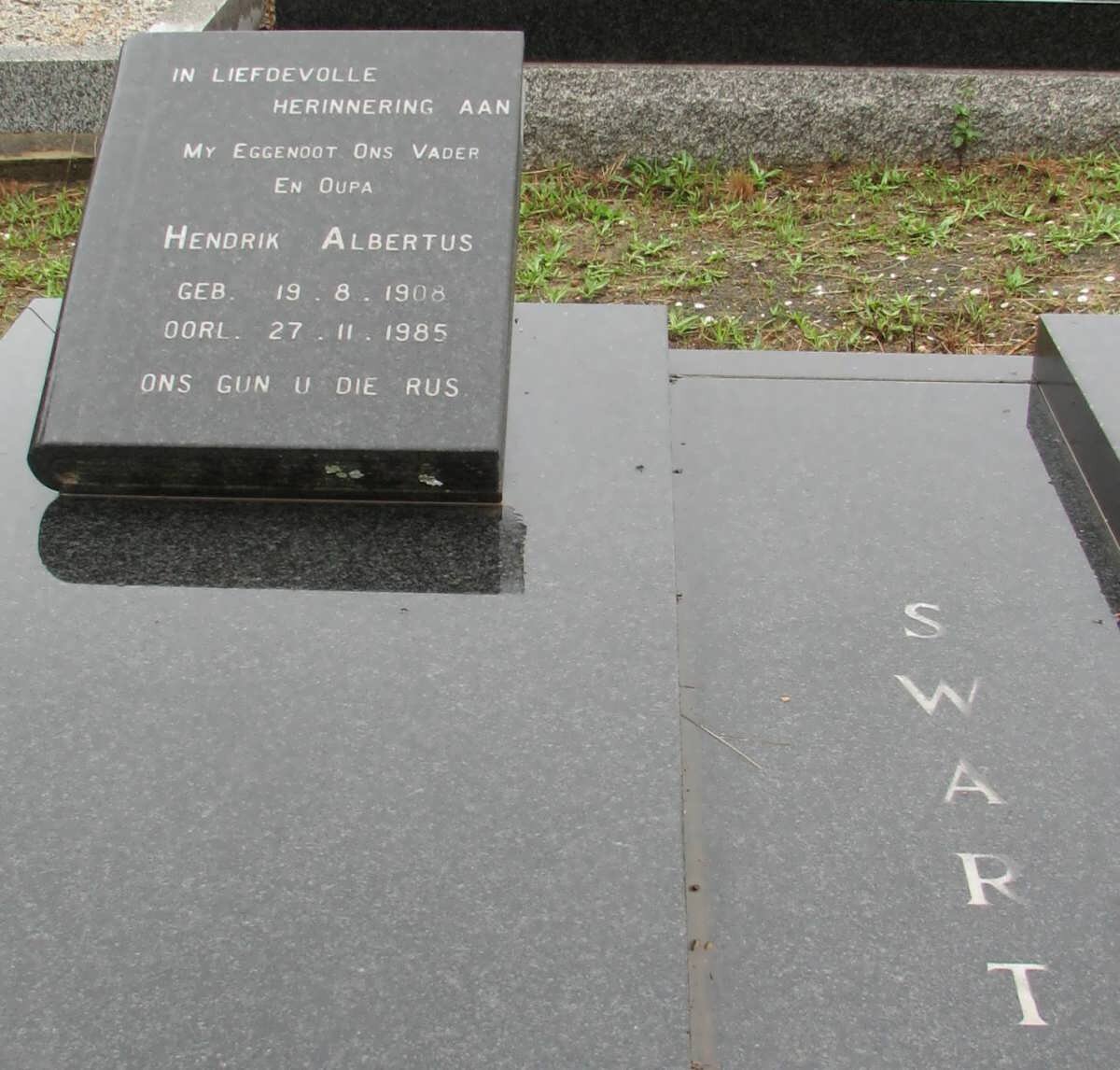 SWART Hendrik Albertus 1908-1985 &amp; Jacoba Maria 1919-1997