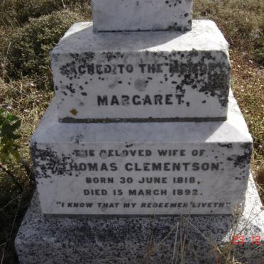 CLEMENTSON Margaret 1818-1892