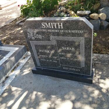 SMITH Sarah 1925-2015 :: SMITH Patricia 1946-2014