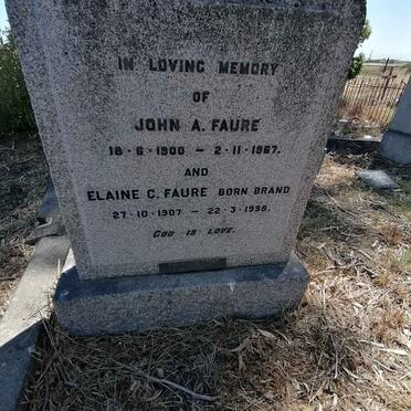 FAURE John A. 1900-1967 &amp; Elaine C. BRAND 1907-1998 :: FROST Rosaline Ida nee FAURE