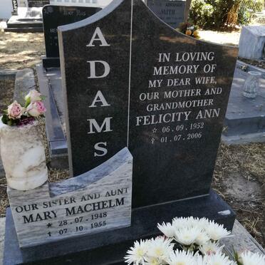 ADAMS Felicity Ann 1952-2006 :: MACHELM Mary 1948-1955