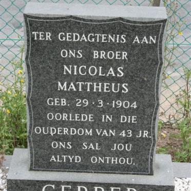 GERBER Nicolas Mattheus 1904-