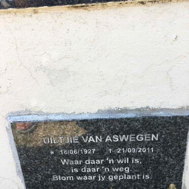 ASWEGEN Uiltjie, van 1927-2011