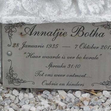 BOTHA Annatjie 1935-2017 