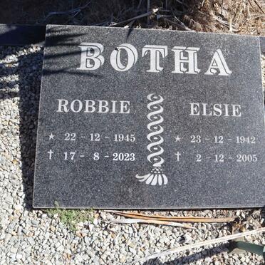 BOTHA Robbie 1945-2023 & Elsie 1942-2005