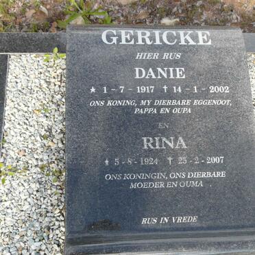 GERICKE Danie 1917-2002 &amp; Rina 1924-2007