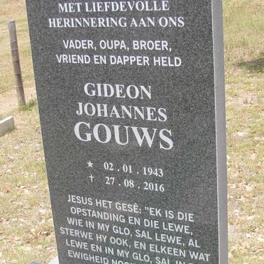 GOUWS Gideon Johannes 1943-2016