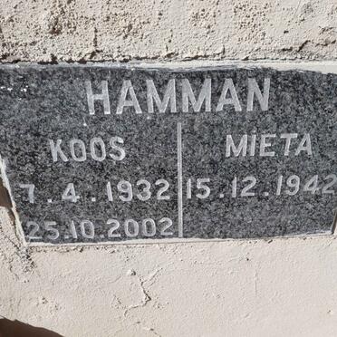HAMMAN Koos 1932-2002 & Mieta 1942-