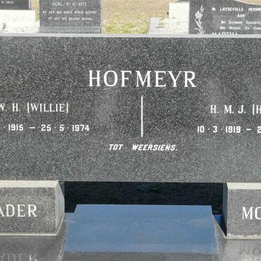 HOFMEYR W.H. 1915-1974 &amp; H.M.J. 1919-1973