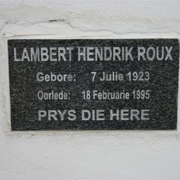 ROUX Lambert Hendrik 1923-1995
