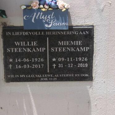 STEENKAMP Willie 1926-2017 &amp; Miemie 1926-2019