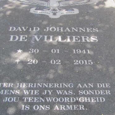 VILLIERS David Johannes, de 1941-2015