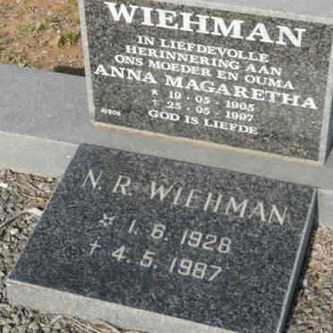 WIEHMAN Anna Magaretha 1905-1997 :: WIEHMAN  N.R. 1928-1987