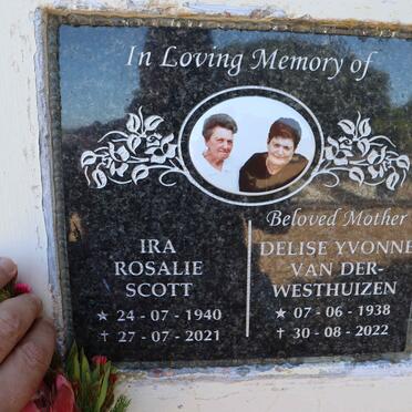 WESTHUIZEN Delise Yvonne, van der 1938-2022 :: SCOTT Ira Rosalie 1940-2021