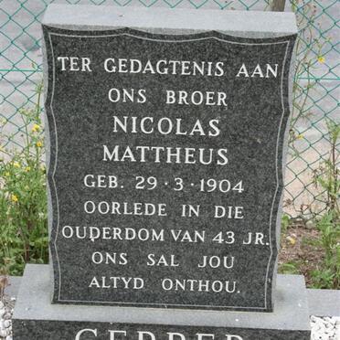 GERBER Nicolas Mattheus 1904-