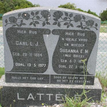 LATTELE Carl L.J. 1884-1977 &amp; Susanna E.M. BRITZ 189?-1962