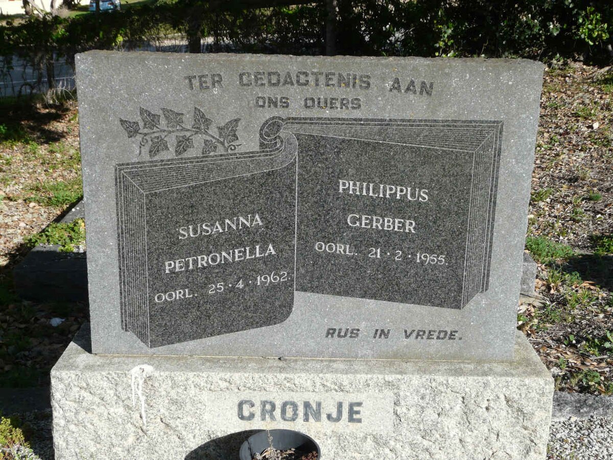 CRONJE Philippus Gerber -1955 &amp; Susanna Petronella -1962