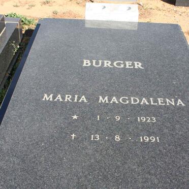 BURGER Maria Magdalena 1923-1991