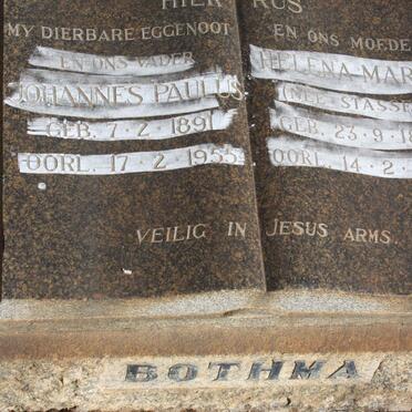 BOTHMA Johannes Paulus 1891-1955 &amp; Helena Maria STASSEN 1891-1974