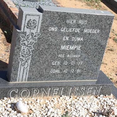 CORNELISSEN Miempie nee BOSMAN 1917-1981