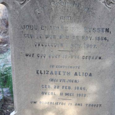 EYSSEN John Charles, van 1864-1907 &amp; Elizabeth Alida VILJOEN 1866-1912