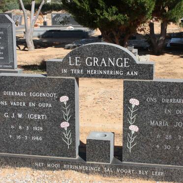 GRANGE G.J.W., le 1928-1986 &amp; Maria Johanna 1927-1989