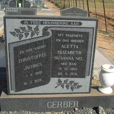 GERBER Christoffel Jacobus 1900-1979 &amp; Aletta Elizabeth Susanna Nel BAM 1903-1976
