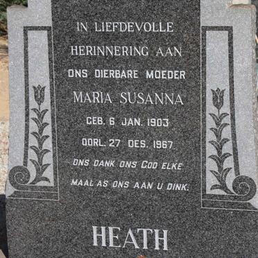 HEATH Maria Susanna 1903-1967