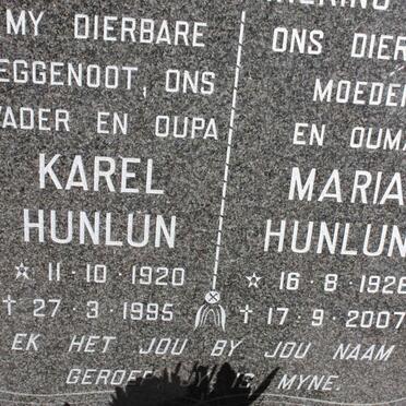 HUNLUN Karel 1920-1995 &amp; Maria 1926-2007