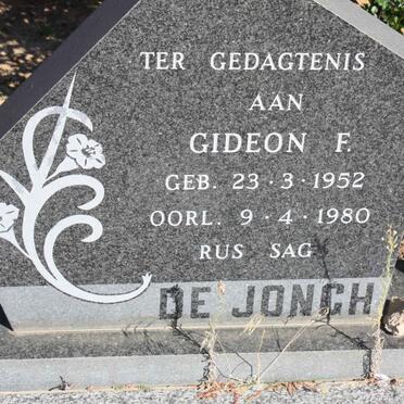 JONGH Gideon F., de 1952-1980