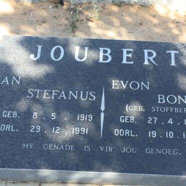 JOUBERT Jan Stefanus 1919-1991 &amp; Evon Bonita STOFFBERG 1923-1996