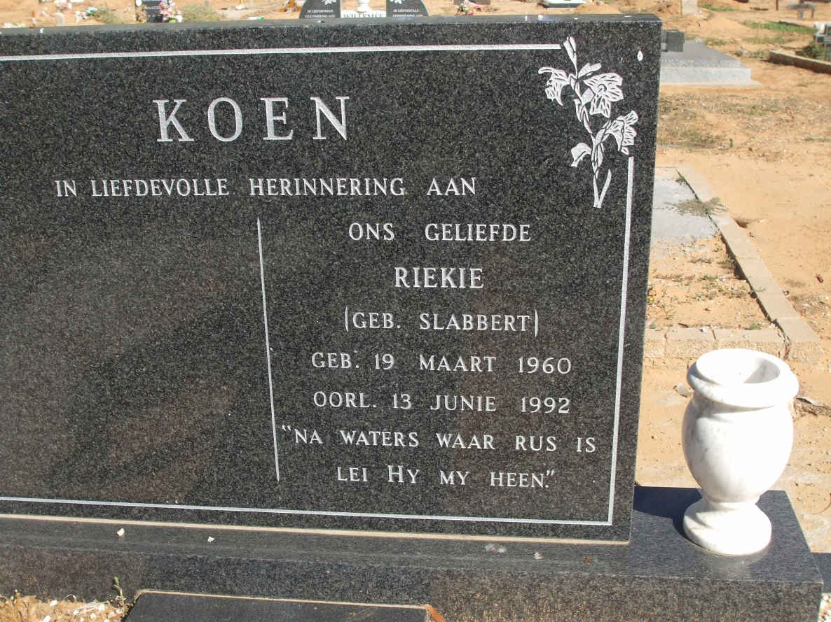 KOEN Riekie nee SLABBERT 1960-1992