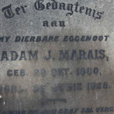 MARAIS Adam J. 1880-1928