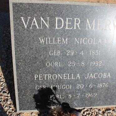 MERWE Willem Nicolaas, van der 1851-1932 &amp; Petronella Jacoba HUGO 1876-1969