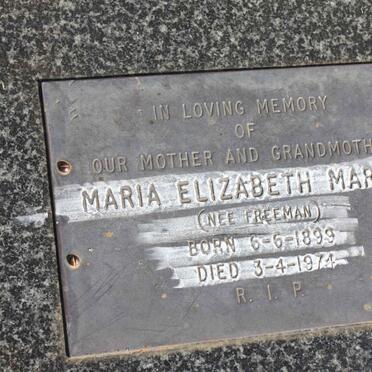 MARAIS Maria Elizabeth nee FREEMAN 1899-1974