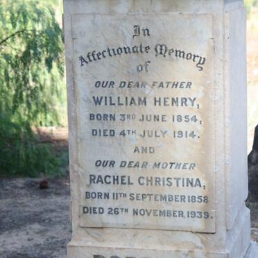 ROBERTS William Henry 1854-1914 &amp; Rachel Christina 1858-1939 