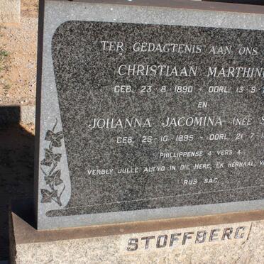 STOFFBERG Christiaan Marthinus 1890-1962 &amp; Johanna Jacomina SOLMS 1895-1970
