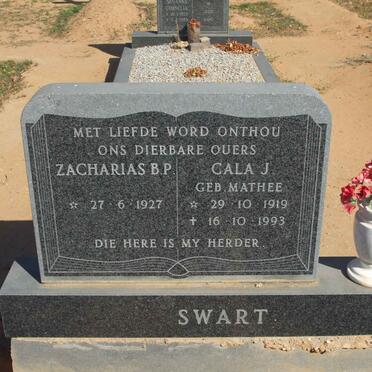 SWART Zacharias B.P. 1927-     &amp; Cala J. MATHEE 1919-1993           