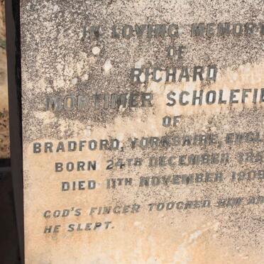 SCHOLEFIELD Richard Mortimer 1859-1909 