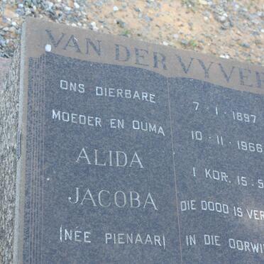 VYVER Alida Jacoba, van der nee PIENAAR 1897-1966